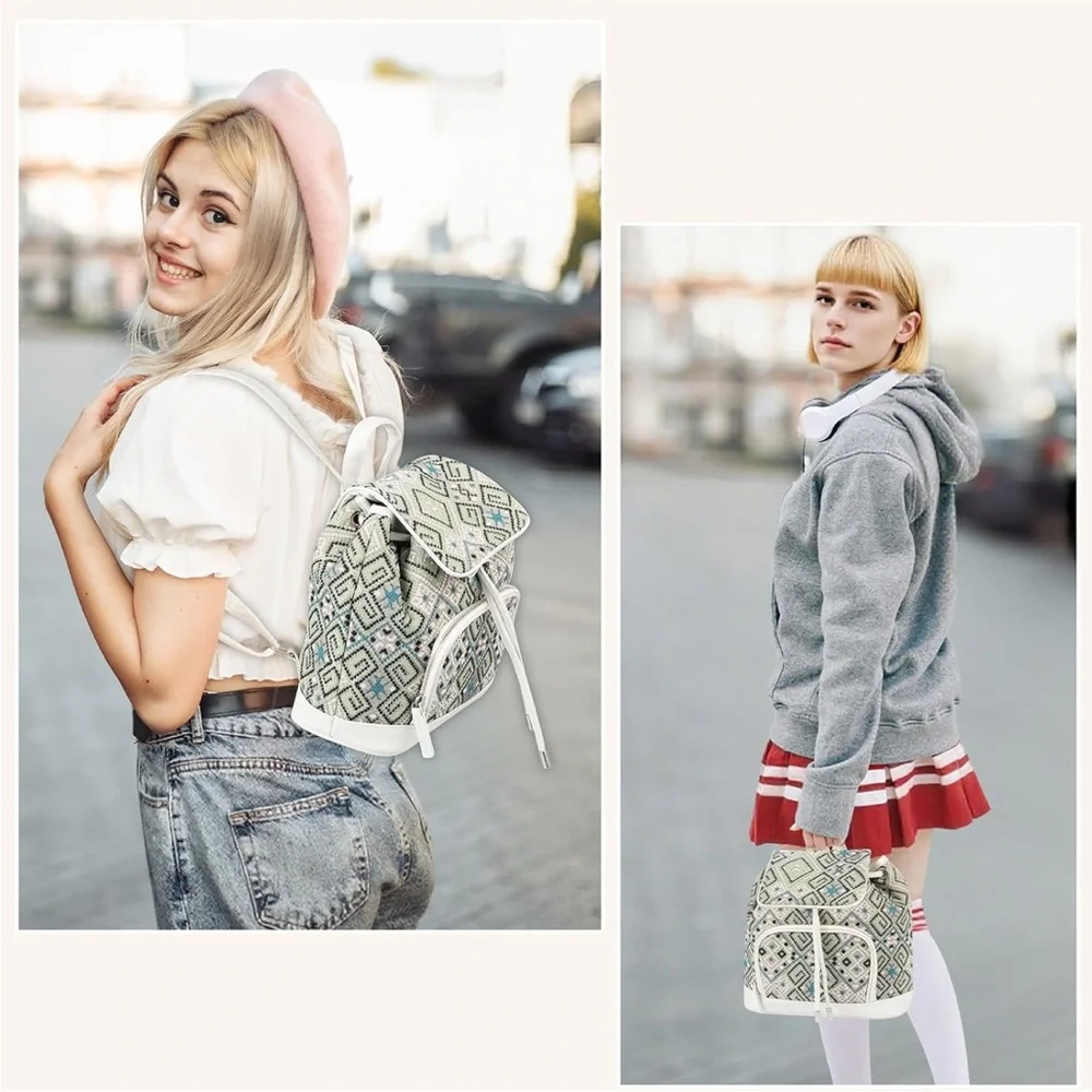 Boho Geometric Patterned Backpack